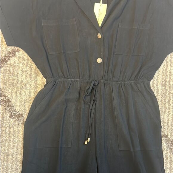 New Allie Rose Black Shortsleeved Jumpsuit L - Picture 3 of 4